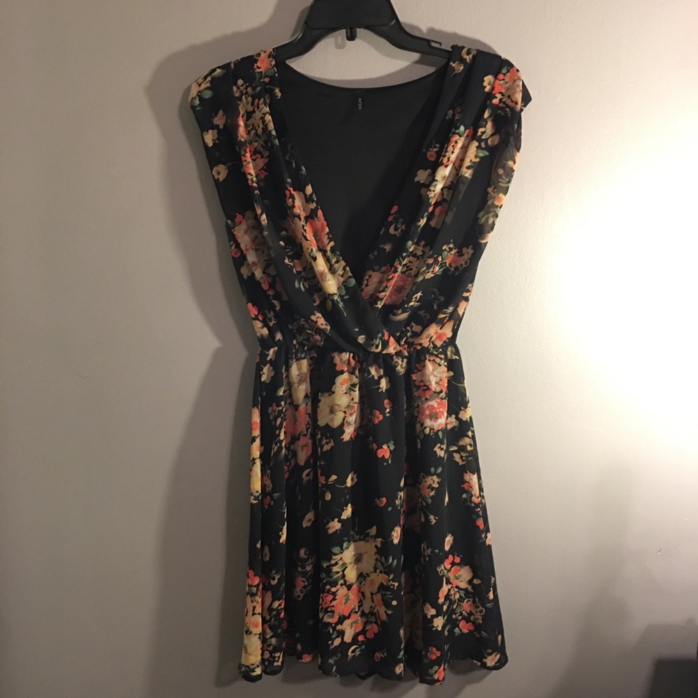 Interi- Black Floral Dress
